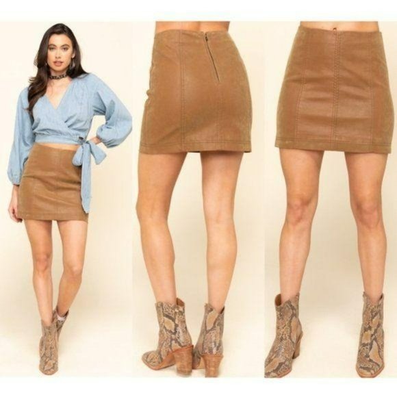Free People Dresses & Skirts - Free People Modern Femme Vegan Suede Mini Skirt